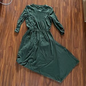 Army Green 3/4 Sleeve Maxi Dress